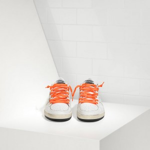 Men/Women Golden Goose Shoes Ball Star Leather In Orange Lace