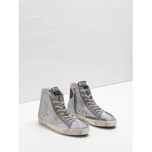 Men/Women Golden Goose Francy Shoes In Glitter Coated Calf Leather