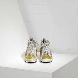 Men/Women Golden Goose Shoes Francy All Over Glitter In Camoscio Lime Glitter