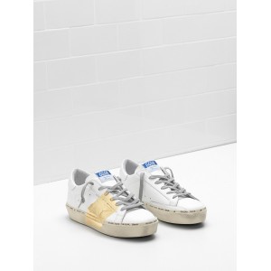 Men/Women Golden Goose Hi Star Shoes 24 Carat Gold Leaf Branding White