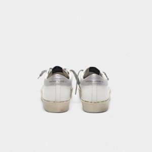 Women's Golden Goose Hi Star Shoes With Iridescent Star And Silver