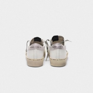 Women's Golden Goose Hi Star Shoes With Star And Heel Tab In Metallic Silver