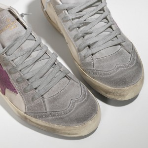 Men/Women Golden Goose Shoes Mid Star In Camoscio White Pink Star