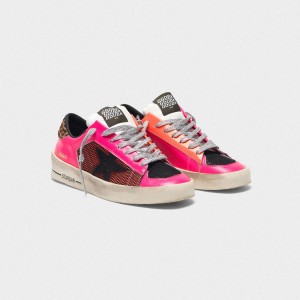 Women's Golden Goose Stardan Shoes In Fluorescent Patchwork With Leopard Print