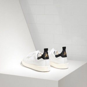 Men's Golden Goose Shoes Starter In White Black