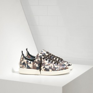 Men's Golden Goose Starter Shoes In Calf Leather Camouflage