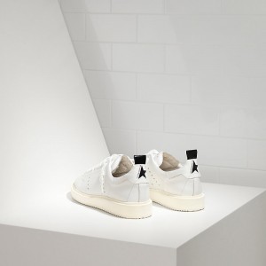 Men/Women Golden Goose Starter Shoes In Calf Leather White White Sole