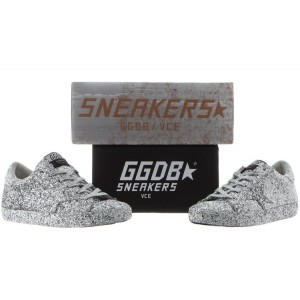 Men/Women Golden Goose Shoes Superstar Ricoperta Silver Glitter