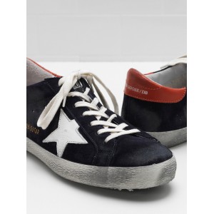 Men's Golden Goose Superstar Shoes Calf Suede Star And In Leather