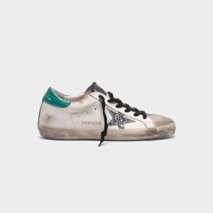 Men/Women Golden Goose Superstar Shoes In Leather With Glittery Star