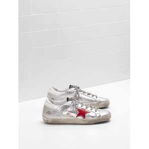 Men/Women Golden Goose Superstar Shoes Leather Star In Glossy Material