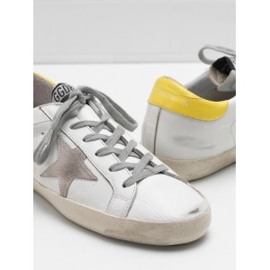 Men/Women Golden Goose Superstar Shoes Leather Suede Star Yellow White