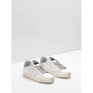 Women's Golden Goose May Shoes In Blue White Star Logo