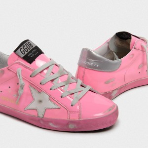 Women's Golden Goose Superstar Shoes Light Pink With Silver
